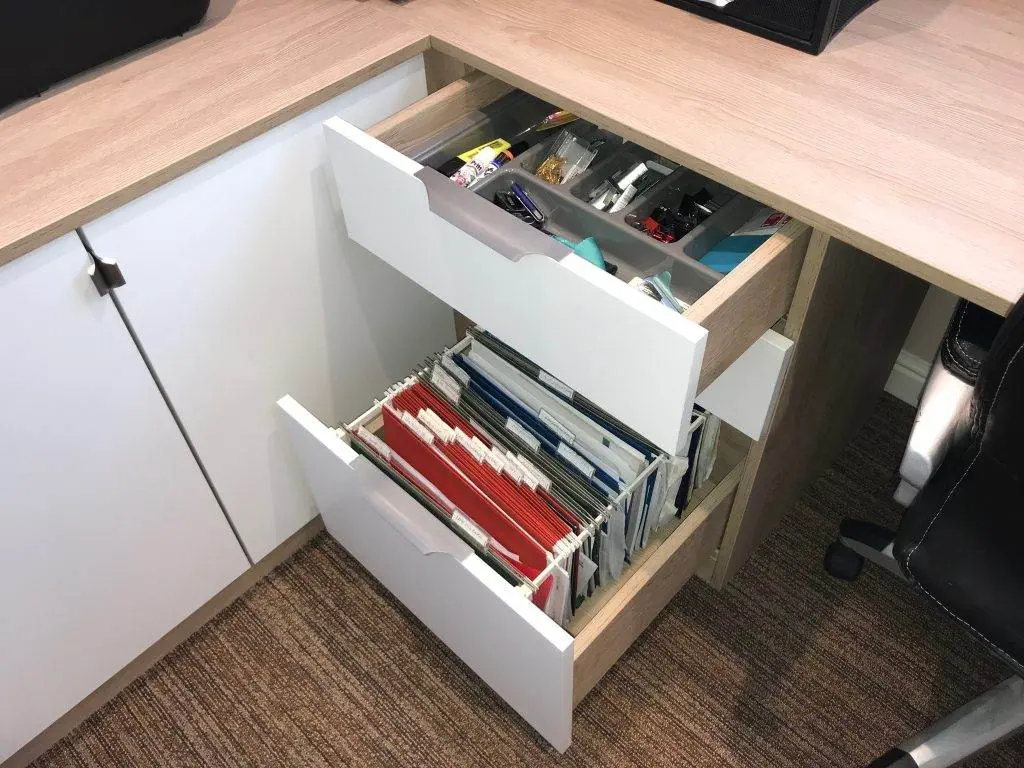 handleless home office cabinet